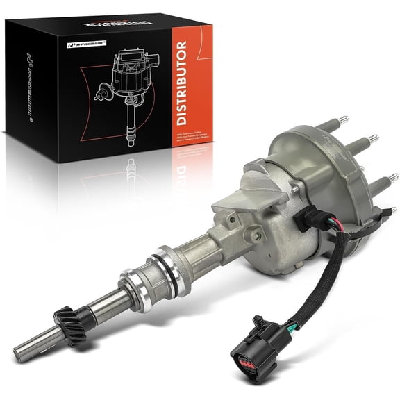 A-Premium Ignition Distributor with Cap and Rotor Compatible with Ford F-150, F-250, F-250 HD, F-350, E-150/E-250/E-350 Econoline, E-150/E-350 Econoline Club Wagon, Econoline Super Duty, Bronco