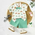 thumbnail image 2 of Gvdentm Baby Boy Easter Outfit Boys 2 Piece Outfits Print Short Sleeve Tee Shirt and Drawstring Shorts Set White,2T, 2 of 9