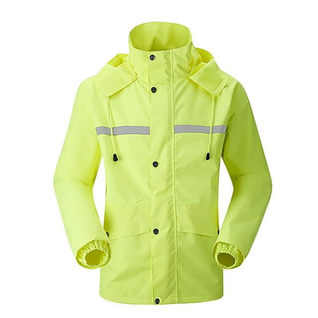 CEHVOM Imperméable Coupe-Vent à Manches Longues Décontracté pour Femmes et Hommes, Imperméable Réfléchissant, Manteau de Pluie