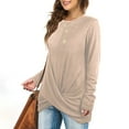 thumbnail image 6 of Drses Women's Long Sleeve Tunic Tops Casual Crewneck T-Shirts Front Twist Top Tee Blouse For Leggings Tunic Tops For Leggings For Women, 6 of 8