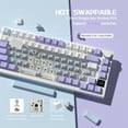 thumbnail image 6 of AJAZZ AK820 Pro 75% Wireless Mechanical Keyboard with TFT Smart Display&Knob, Gasket-Mounted Gaming Keyboard, BT/2.4GHz/USB-C Wired (Purple, Flying Fish Switch), 6 of 10