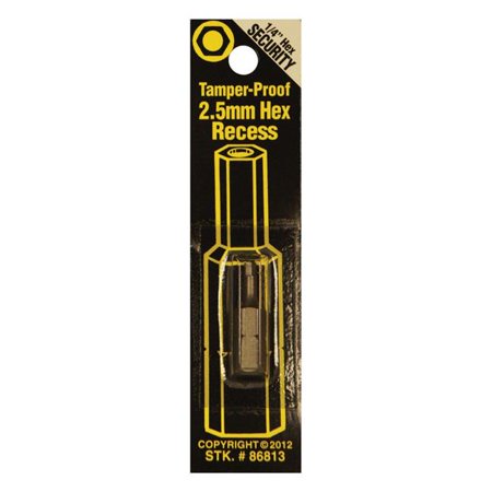 UPC: 0080497868130 | Best Way Tools 2576007 0.25 in. Dia. x 1 in. 2.5 mm Hex Tamper-Proof Security Bit