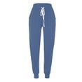 thumbnail image 4 of Women's Elastic Drawstring Waist Joggers Baggy Cinch Bottom Pants Trousers Color Block Active Sweatpants with Pockets, 4 of 6