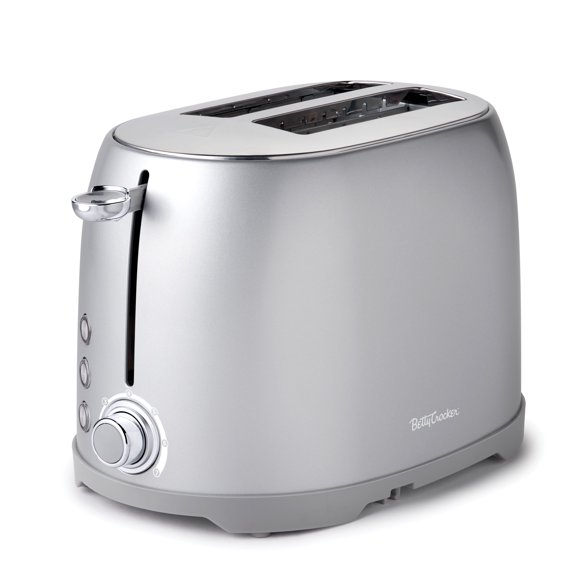 Betty Crocker 2-Slice Multi Function Toaster with Extra Wide Slots for Thick Bread Bagel and Waffle Toast Shade Control