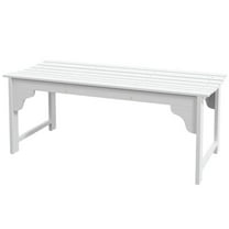 Yardi Yarda Slatted Wooden Garden Bench, Curved Seat Front Porch Bench, White