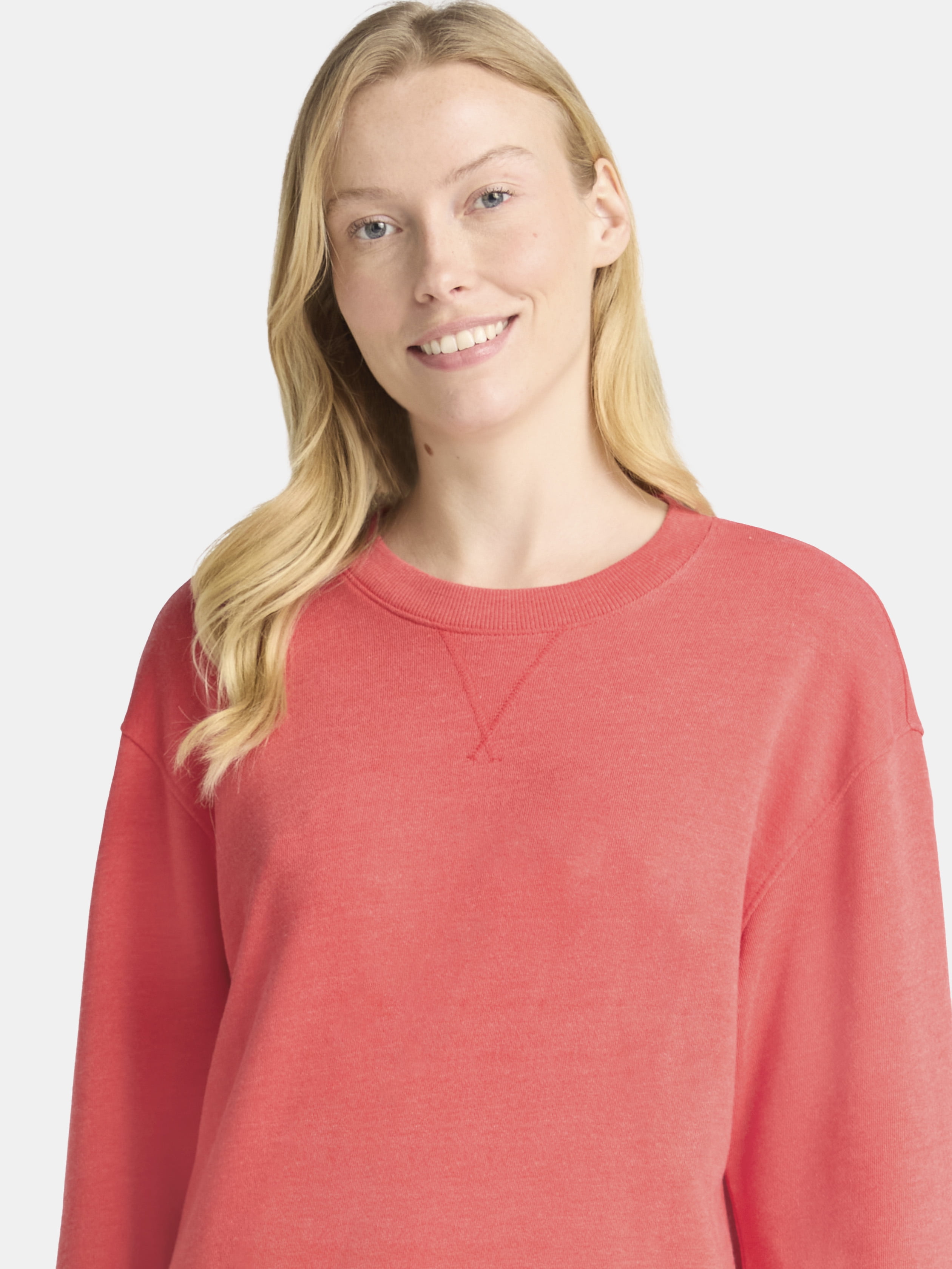 Time and Tru Women's and Women's Plus Crewneck Sweatshirt with Long Sleeves, Sizes XS-4X
