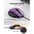 thumbnail image 5 of TECKNET Wired Mouse, 6-Button Corded with 4 Adjustable DPI, Optical Ergonomic Design, 5FT Cord for Laptop, Chromebook, PC, Desktop, Mac, Notebook - LT.Purple, 5 of 9