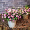 thumbnail image 5 of 8 Bundles Artificial Flowers for Outdoors Faux Mums UV Resistant Plastic Fall Plants Fake Greenery Orange Daisy Bulk for Home Gardenr Window Box Pathway Plante Wedding Decor (Orange), 5 of 5
