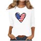 thumbnail image 1 of Blusas para Mujeres Casual 3/4 Manga Cuello Redondo Impreso Suelto, Mujer 3/4 Manga Tops Y Blusas para Diario, 1 of 4
