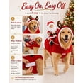 thumbnail image 5 of Santa Dog Costume, Santa Rider Pet Christmas Costume, Christmas Pet Outfit Cozy Holiday Party Wear with Reindeer Hood Design, Style-A, S, 5 of 7