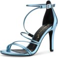 thumbnail image 1 of Sandalias De Tacón De Aguja Allegra K Tiras Fiesta Azul 41, 1 of 7