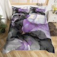thumbnail image 3 of Erosebridal Black Purple Marble Bedding King Size Watercolor Aesthetic Duvet Cover, Abstract Marbling Bed Set Stone Pattern Comforter Cover, Gold Metallic Quilt Cover Bedroom Decor, 3 of 6