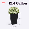 thumbnail image 2 of Keter Set of 2 Resin Modern Outdoor 22 Inch Tall Large Flower Pots, Tapered Wood Look Planters for Outdoor Plants and Front Porch Decor, Graphite, 2 of 12