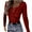 Red, variant on JURANMO Womens Half Zip Shirts Ribbed Knit Long Sleeve Going Out Tops Slim Fit Fashion Streetwear Tee Shirt White M