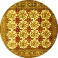 thumbnail image 1 of Ahgly Company Machine Washable Indoor Round Persian Yellow Traditional Area Rugs, 5' Round, 1 of 4