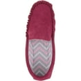 thumbnail image 6 of Womens Slip On Fabric Lined Suede Moccasin Slippers with Hard Sole - Wine - US 7, 6 of 7
