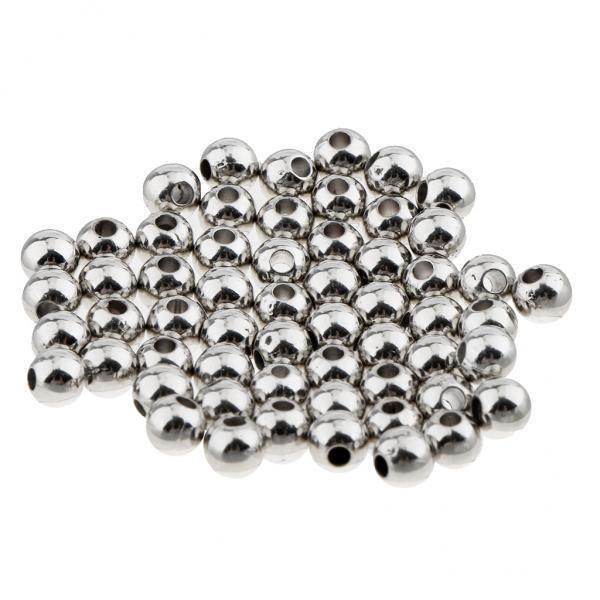 Paquete de 2 a 4 cuentas espaciadoras sueltas de hierro plateado de 100 piezas para hacer joyas 5 mm