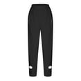 thumbnail image 4 of Lilgiuy Women's Summer Casual Loose Cotton And Linen Pocket Solid Color Trousers Pants for All Outdoor Activities, 4 of 5