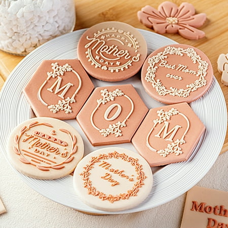 

Riguas Biscuit Mold Food Grade Easy Release Plastic Happy Mother Day Fondant Mold Cake Decorating Tool