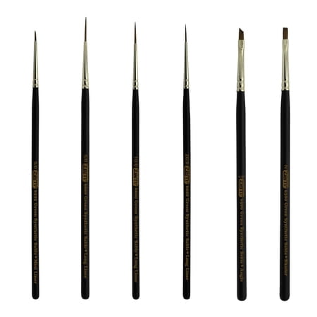 ZEM Brosse Synthétique Détail Sable Ensemble Tailles Longues Doublures 20/0 10/0 5/0 Mini Doublure 5/0 Angle 1/8 Pouces" Shader 2