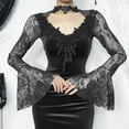 thumbnail image 4 of Gothic Velvet Dress for Women Long Sleeve Vampire Witch Costume Halloween Maxi Dress Elegant Cosplay Outfit, 4 of 8