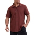 thumbnail image 2 of BLCHUNen Button Down Shirts for Men Short Sleeve Turn Down Summer Casual Tops Beach Vacation Plain Tee Shirts, 2 of 9