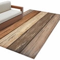 thumbnail image 6 of Farmhouse Beige Brown Area Rug 4x6 Washable Rug Non Slip Vintage Wooden Striped Large Area Rug Indoor Floor Carpet for Entryway Bedroom Kitchen Living Room Home Office Dining Room Nursery, 6 of 8