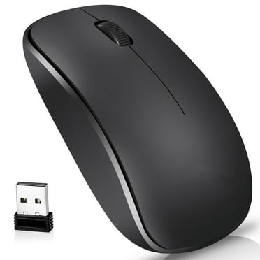 Suproot Wireless Mouse Full Size Ambidextrous Curve Design, Precise Cursor Control Scrolling Wide Scroll Wheel Thumb Grips for Laptop, Computer
