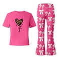 thumbnail image 4 of Tiijoy Valentine's Day Girls Outfits Cute Bow Heart Print Short Sleeve Tshirt Flared Pants Set, Sizes 8-9, 4 of 4