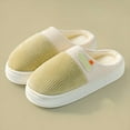 thumbnail image 2 of Chenyee House Slippers for Women Men Thick Sole Plush Warm Bedroom Slides Indoor Slip On Cotton Shoes, 2 of 4