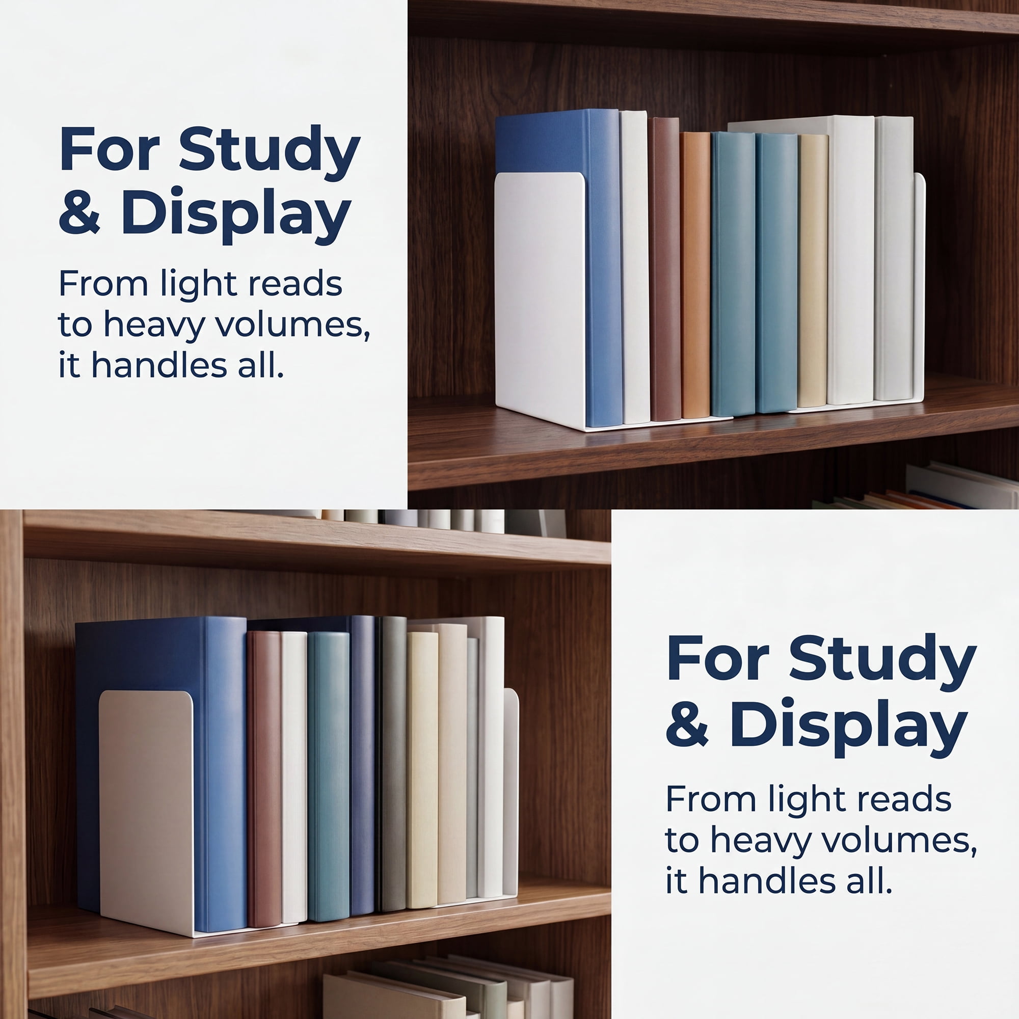 Unique Bargains Expandable L-Shaped Bookends with Compartments Home 2 Pcs Pear White 5"L x 3.2"W x 6.6"H