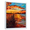 thumbnail image 3 of Designart 'The Lake At Sunset Evening Glow I' Nautical & Coastal Framed Canvas Wall Art Print, 3 of 5