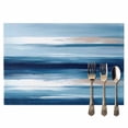 thumbnail image 2 of Blue Brush Textured Placemats Set of 6, Abstract Watercolor Ocean Table Mats Washable Heat-Resistant Non-Slip Place Mats for Kitchen Dinner Table Indoor Outdoor Decor,13x19 Inch, 2 of 9