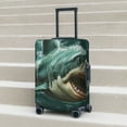 thumbnail image 2 of Lsque Abstract Geometric Shark Printed Luggage Cover, Travel Luggage Protector,Scratch and Dirt Resistant, Fits 18-32 Inch Luggage - X-Large, 2 of 9