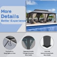 thumbnail image 2 of ALAULM 12'x20' Hardtop Gazebo, Galvanized Metal Double Roof with Brown Netting & Curtains, Sunshade for Patio, Backyard & Deck, 2 of 7