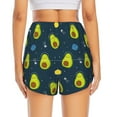 thumbnail image 3 of Picia Avocado in Space Pattern Women's 2 in 1 Athletic Running Shorts High Waisted Workout Casual Gym Sweat Shorts with Comfy Liner Zipper Pockets-Large, 3 of 9