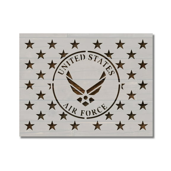 United States US Air Force 50 Stars Flag Union Stencil Template Reusable 11 x 8.5 Inches for Painting on Walls, Wood, Etc. By Stencilville