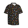 thumbnail image 2 of Hawaiian Shirt For Men, Colorful Starfish Print Mens Button Down Short Sleeve Shirt, Summer Beach Shirts For Men, 2 of 2