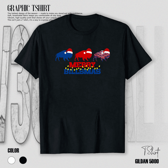 Merry Billsmas Football Fan Holiday Cheer Game Day Art Unisex T-Shirt, up to size 5XL