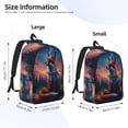 thumbnail image 2 of Bingfone Starry Sky Meditating Fox Print Canvas College Laptop Backpack, Large Capacity Lightweight College Bookbag Casual Daypack-Small, 2 of 5