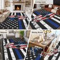thumbnail image 6 of Independence Day Washable Area Rug 5 x 7 ft Patriot American Flag Skull, Soft Non Slip Rugs Stain Repellent Indoor Felt Carpet for Living Dining Room Bedroom Home Office, 6 of 9