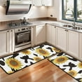 thumbnail image 3 of Kitchen Rugs Sets Of 2,Black White Cow Pattern Sunflower Anti Fatigue Kitchen Mat Rugs Non Slip Washable,Decorative Kitchen Floor Mats for Kitchen,Sink,Laundry,17"x47"+17"x47", 3 of 5