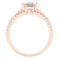 thumbnail image 4 of 3.36 ct Brilliant Princess Cut Moissanite 18K Rose Gold Solitaire with Accents Engagement Bridal Wedding Ring Band Set size 7.5, 4 of 7