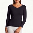 thumbnail image 4 of Miqool Womens Long Sleeve Thermal Shirts Casual V Neck Soft Stretchy Breathable Lightweight Base Layer Underwear Top, 4 of 6