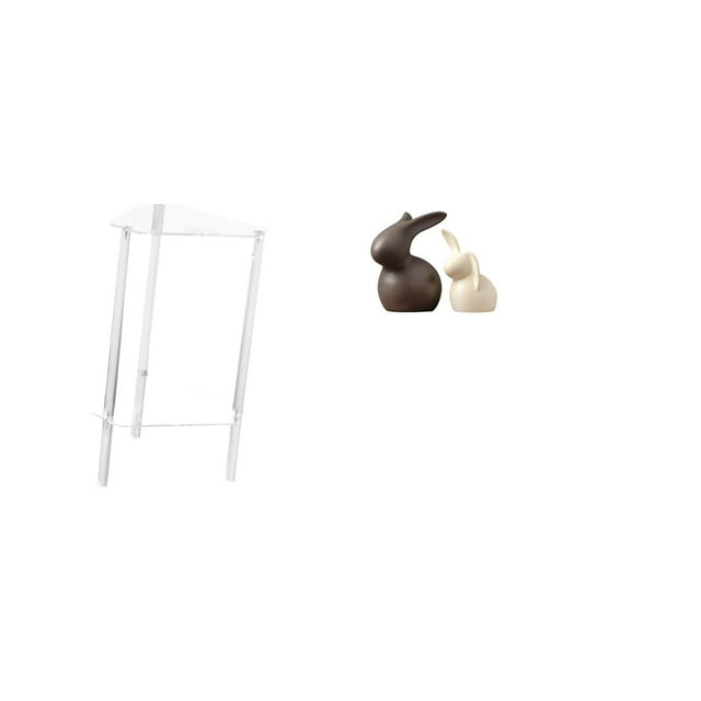 Mesita De Noche Minimalista De Acrílico Transparente Con Estatua De Cerámica, Decoración De Conejo De Porcelana Para Sala De Estar Moderna, Dormitorio, Hogar, Oficina, Armario, Jardín,