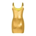 thumbnail image 5 of Hvot&aat Women's Metallic Wetlook Clubwear Hot Sleeveless Scoop Neck Bodycon Tank Dress Solid Color Mini Dresses, 5 of 5
