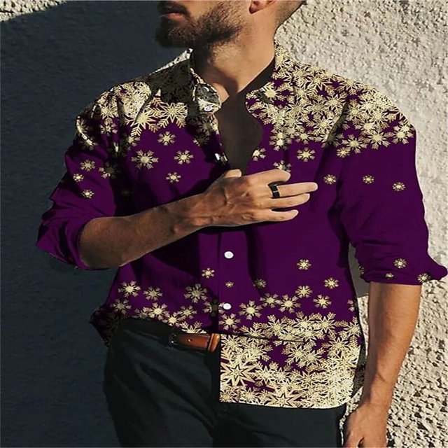 Camisa de manga larga con solapa para primavera y verano de alta calidad informal para exteriores con calavera floral y llamas tribales para hombre de nueva moda 2024