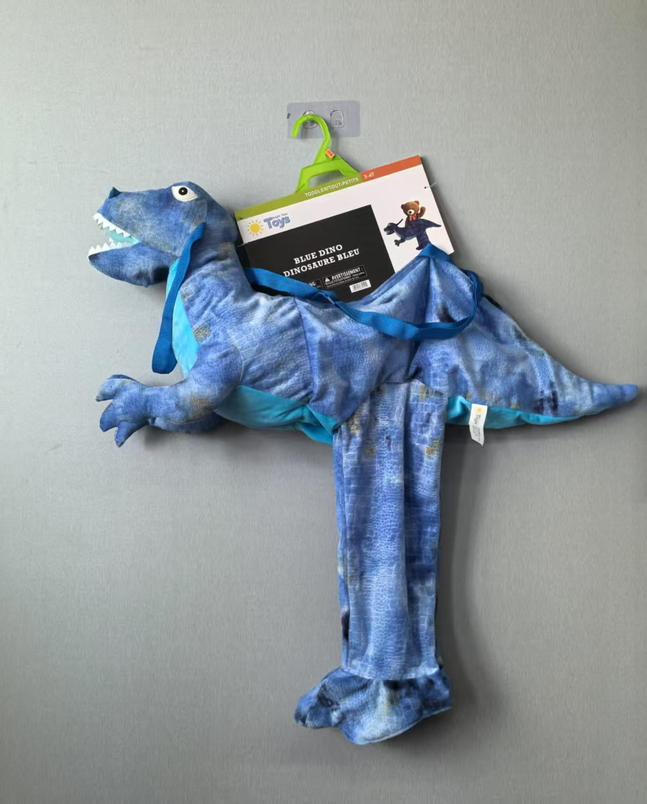 Bright Time Toys Costume à chevaucher en forme de dinosaure bleu pour enfants de 3 ans et plus, unisexe.
