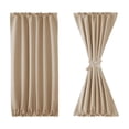 thumbnail image 5 of JIUZHEN French Door Curtains – Rod Pocket Thermal Blackout Curtain for Doors with Glass Window, Kitchen and Patio Doors for Privacy, 25 X 40 Inches Long, 1 Curtain Panel with Tieback, Beige, 5 of 7