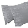 thumbnail image 3 of 2 Piece Vintage Ruffle Pattern Solid Silver European Pillow Shams, (European 26x26 Pillow Cover), 100% Egyptian Cotton, 800 Thread Count, European Size, 3 of 3
